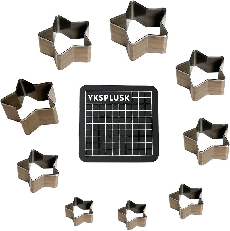 YKSPLUSK 9 PCS Hollow Punch Cutter Set9 Sizes Star Shape Leather Cutting Dies Cutter ToolCutting Mold Punching Die Set for DIY Leather CraftLeather Cutter Hollow Punching Tool with Plastic Box SCS009 - Image 1